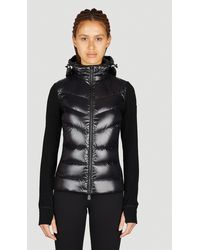 3 MONCLER GRENOBLE - Partially Quilted Zip-up Hooded Cardigan - Lyst