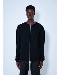 Rick Owens - Ribbed Knit Zip Hoodie - Lyst