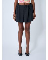 Prada - Chevron Wool Mini Skirt - Lyst