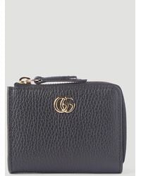 Gucci Leather Black Small GG Marmont Wallet | Lyst