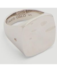 Tom Wood Wavy Square Ring In Silver - Metallic