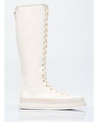 Max Mara - Canvas Lace-Up Boots - Lyst