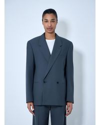 Lemaire - Double-Breasted Wool Suit Blazer - Lyst