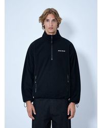 Miu Miu - Half-Zip Fleece Sweatshirt - Lyst