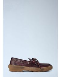 Miu Miu - Leather Deck Shoes - Lyst