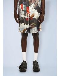 Off-White c/o Virgil Abloh - World Paint Viscose Bowling Shorts - Lyst