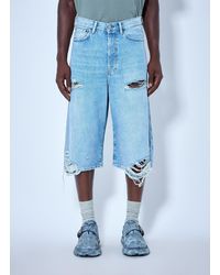 Acne Studios - Distressed Denim Shorts - Lyst