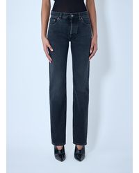 Saint Laurent - Straight High Rise Jeans - Lyst