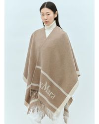 Max Mara - Wool Cloak With Fringes - Lyst