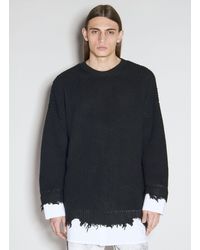 MM6 by Maison Martin Margiela - Distressed Knit Sweater - Lyst