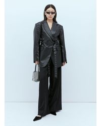 ROKH - Triple Belt Faux Leather Blazer - Lyst