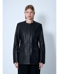 TOTEME - Collarless Leather Jacket - Lyst