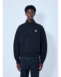 Moncler - Half-Zip Sweatshirt With Logo Patch - Lyst