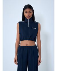 Miu Miu - Sleeveless High-Neck Crop Top - Lyst