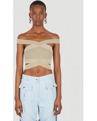 Dion Lee Cross Rib Bustier Top - Natural