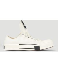 Rick Owens X Converse Cotton Turbodrk Low Top Sneakers in Silver (White ...