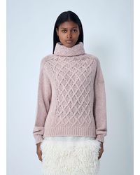 Moncler - Wool-Blend Cable Knit Sweater - Lyst