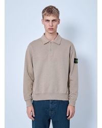 Stone Island - Polo Collar Sweatshirt - Lyst