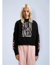 Palm Angels - Flames Fitted Crew Sweatshirt - Lyst