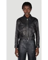 Saint Laurent - Aviator Leather Jacket - Lyst
