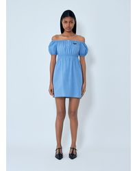 Miu Miu - Plaid-Pattern Mini Dress - Lyst