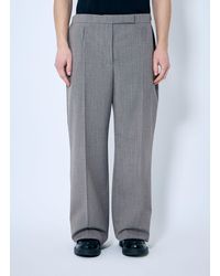 Prada - Belted Tailored Wool-blend Pants - Lyst