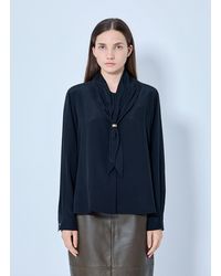 Max Mara - Silk Tie-neck Blouse - Lyst