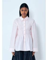 Cecilie Bahnsen - Smocked Detail Poplin Shirt - Lyst