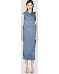 Bottega Veneta - Denim Print Midi Dress - Lyst