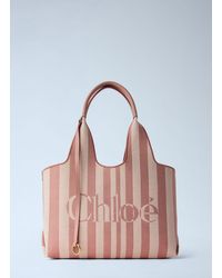 Chloé - Chloé Stripy East-West Tote Bag - Lyst