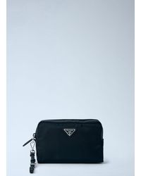 Prada - Compact Nylon Pouch With Logo Detail - Lyst