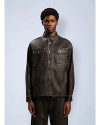 Palm Angels - Curved Logo Coated Overshirt - Lyst