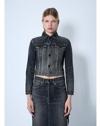 Balenciaga - Lace-Up Denim Jacket - Lyst