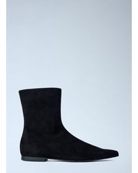 TOTEME - Zipped Suede Chelsea Boots - Lyst