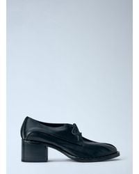 CAPASA MILANO - Block Heel Leather Derbies - Lyst