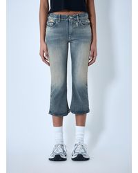 Balenciaga - Cropped Distressed Denim Jeans - Lyst