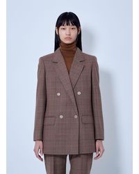 Max Mara - Double-breasted Checked Blazer - Lyst