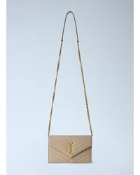 Saint Laurent - Cassandre Envelope Chain Wallet - Lyst