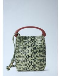 Dries Van Noten - Snake-Embossed Leather Top Handle Bag - Lyst