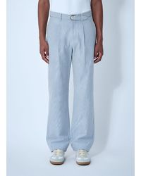 Noah - Seersucker Belted Single-Pleat Pants - Lyst