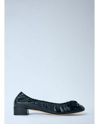 Prada - Leather Bow Detail Ballet Flats - Lyst