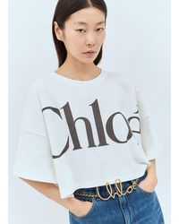 Chloé - Cropped Boxy Logo T-Shirt - Lyst