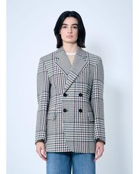 Bottega Veneta - Structured Check-Cotton Blazer - Lyst