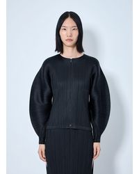 Pleats Please Issey Miyake - Pleated Zip-Up Top - Lyst