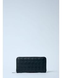 Bottega Veneta - Intrecciato Leather Zip-Around Wallet - Lyst