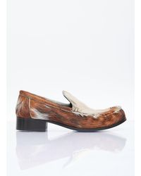 Acne Studios - Hairy Leather Loafers - Lyst