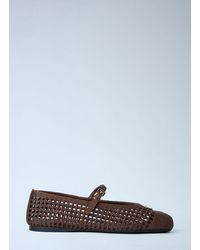 Prada - Crochet Knit Ballerina Flats - Lyst