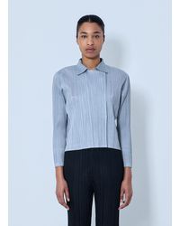 Pleats Please Issey Miyake - Structured Pleat Long Sleeve Shirt - Lyst