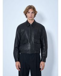 Saint Laurent - Zip-Front Leather Jacket - Lyst