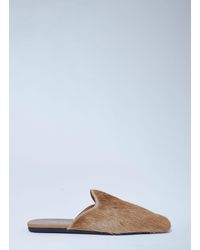 Prada - Leather Pony-Hair Mules - Lyst